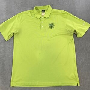 Nike Jaguar Racing Dri Fit Mens‎ XL Lime Green Golf Polo Shirt